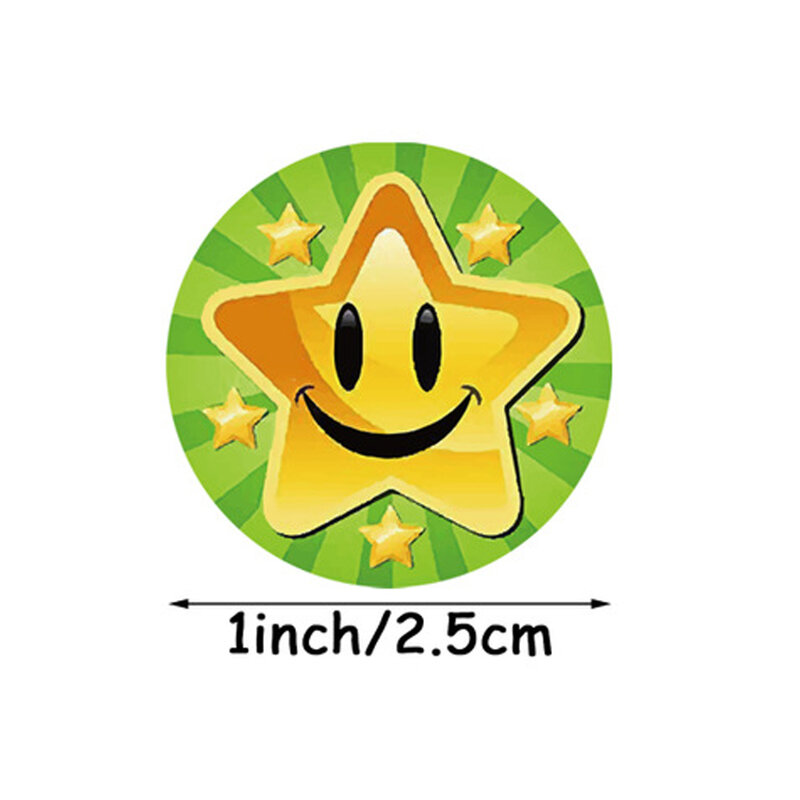 Estrela inspiradora recompensa adesivos 1 polegada bonito papelaria adesivo para crianças brinquedo 500 pçs twinkle estrela padrão incentivo adesivo