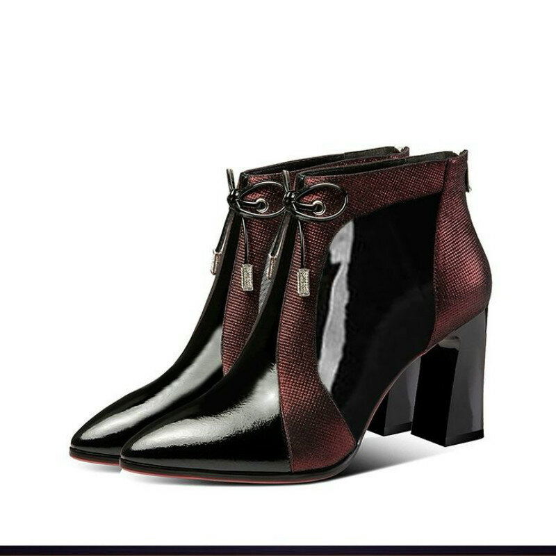 Zapatos de tacón con punta estrecha para Mujer, botas sexys de tacón alto, a la moda, para otoño e invierno, 2019