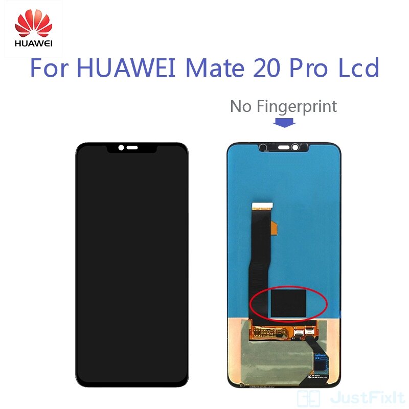 Huawei mate 20 pro用のオリジナルのスーパーamoledタッチスクリーン,指紋認識なし