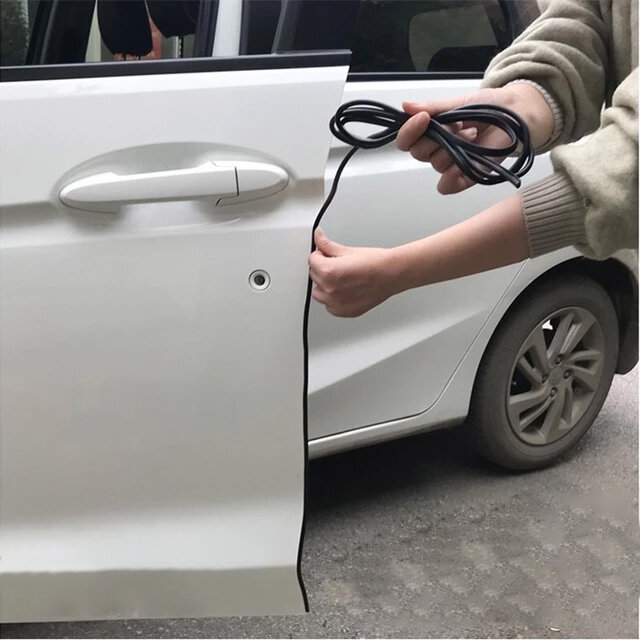 Kcimo Rubber Car Door Scratch Protector Stickers Edge Guard Trim Styling Mouldings Strip Trunk Scratch Protection