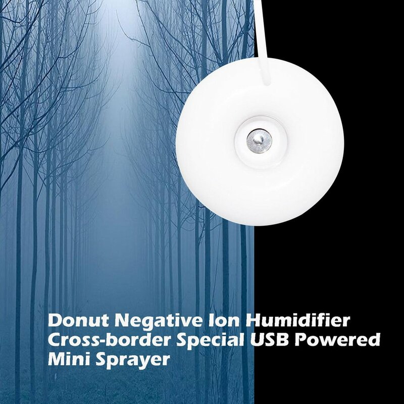 Donut-humidificador de iones negativos, minipulverizador especial, alimentado por USB