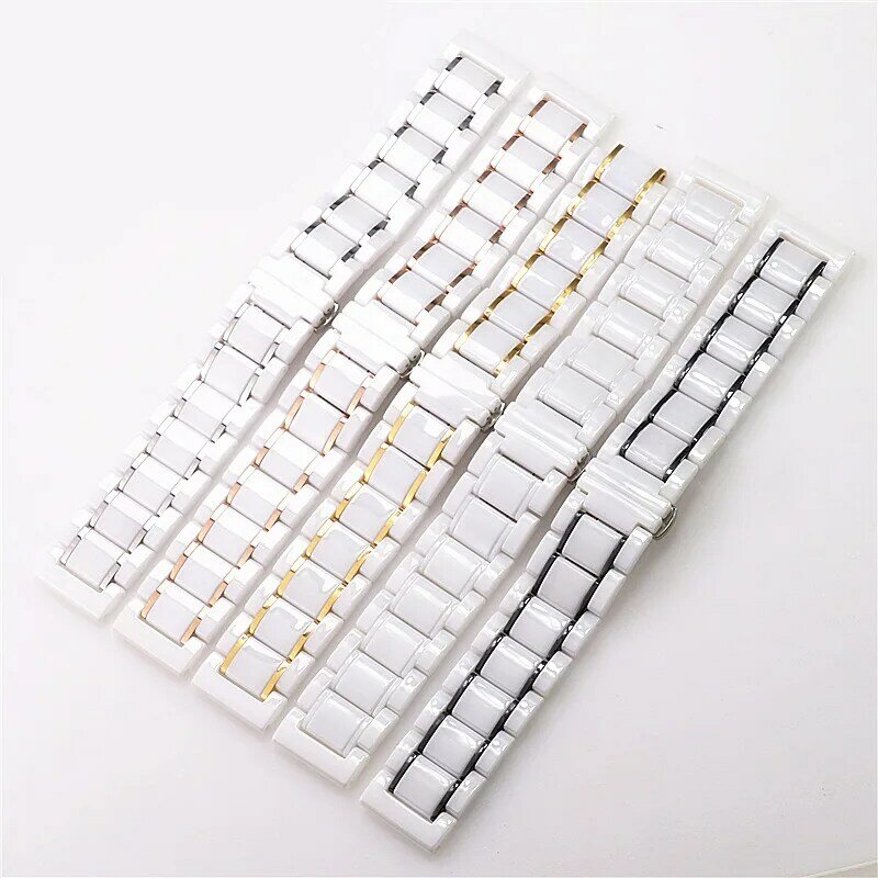 Luxurious Smooth Band for Apple Watch 6 5 44mm 40mm Iwatch 7 SE 41mm 45mm Ceramic Stainless Steel Strap Bracelet Wristband Belt