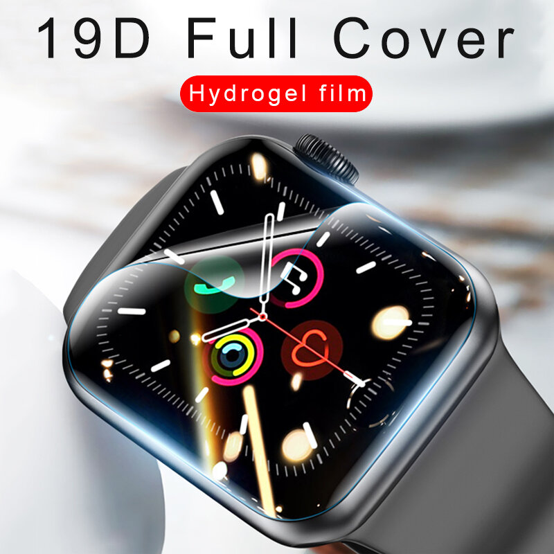 Película de hidrogel para proteção de tela cheia, para apple watch series se 6 5 4 2 filmes protetores para 38mm 42mm 40mm 44mm sem vidro temperado