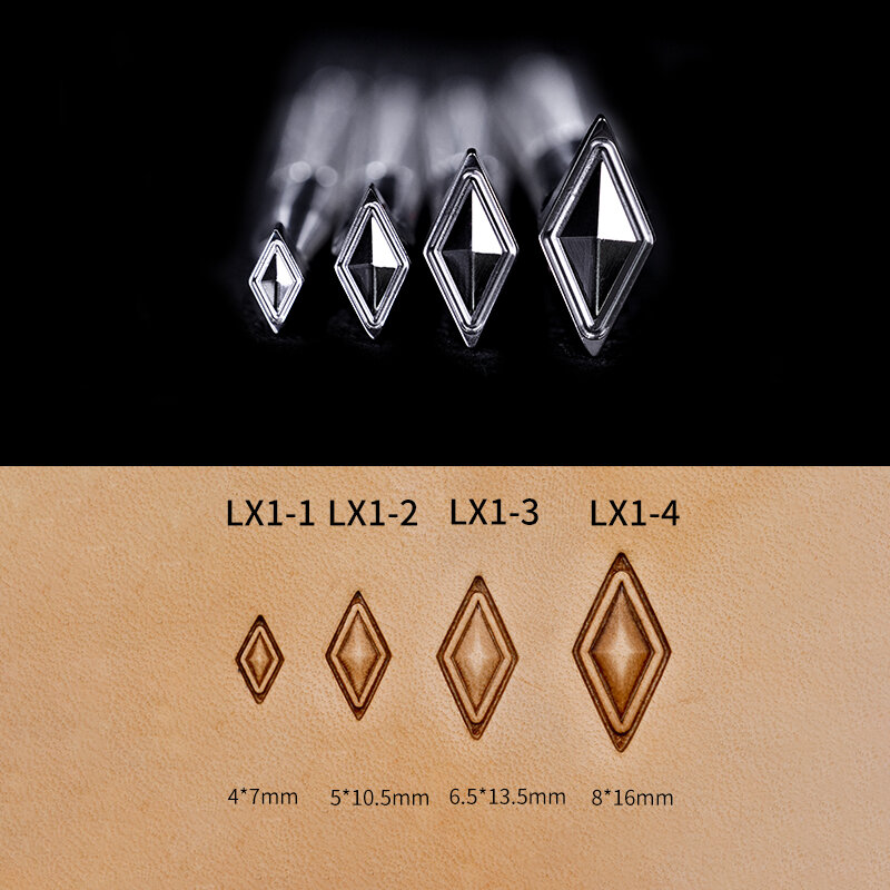 Sozo LX1 Geometrics Holle Diamant Lederen Werk Stempelen Tool Carving Patroon 304 Roestvrij Streel Postzegels