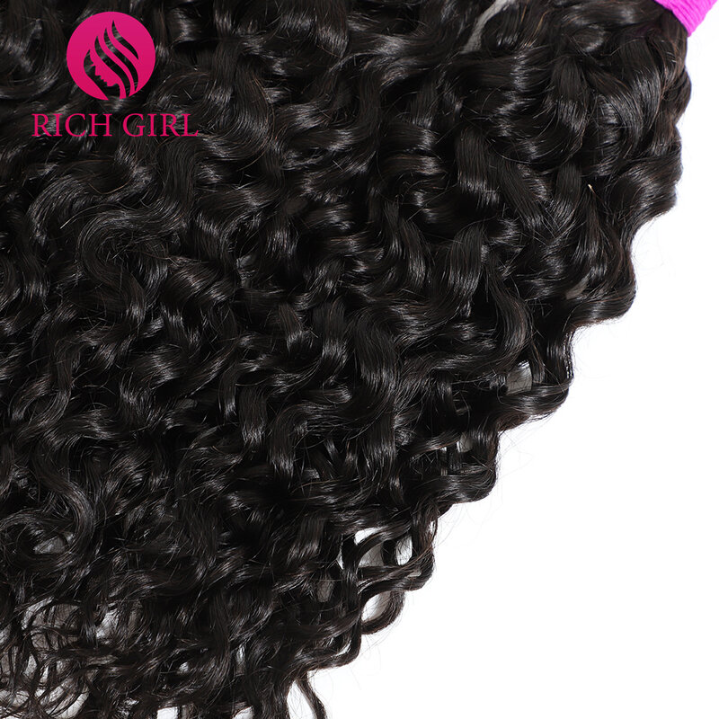 Richgirl Water Wave Human Hair Bundles 30 34 36 38 40 Inch Brazilian Remy Hair Extensions 1/3/4 Pcs Deals Sale For Black Women