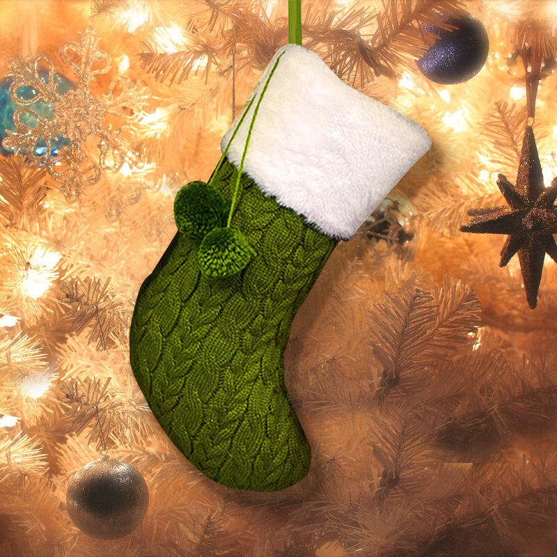 Calze natalizie borsa per caramelle di babbo natale ornamenti natalizi per la casa ciondolo natalizio decorazioni per alberi di natale calzini regalo per bambini