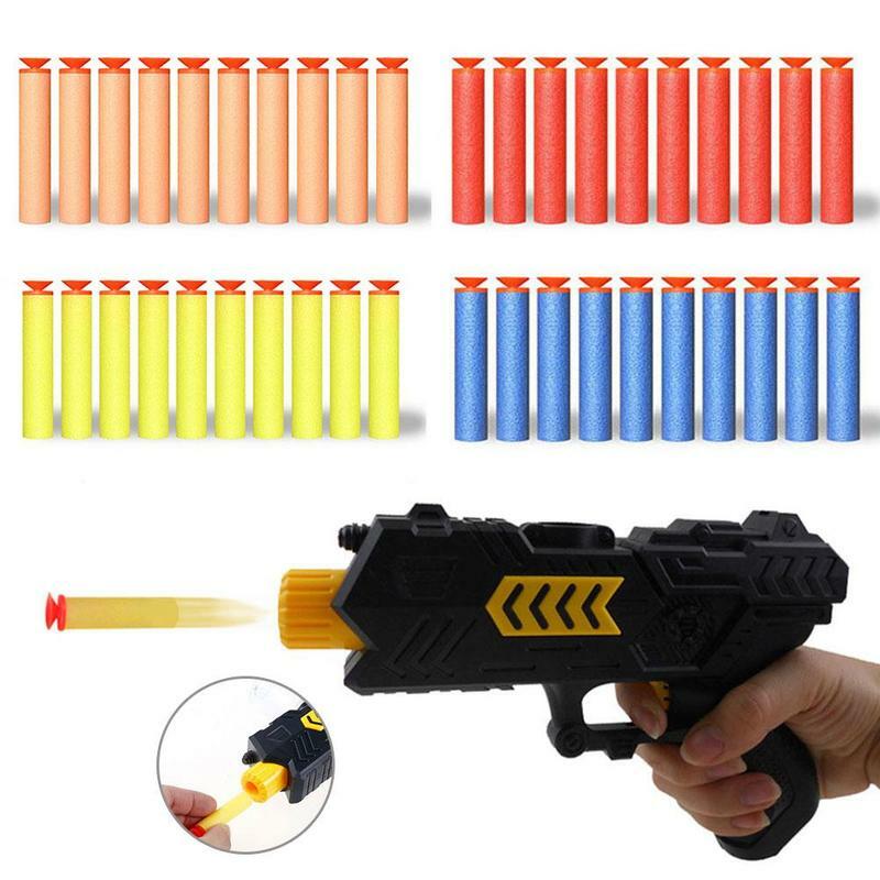 1 pçs cor aleatória eva macio oco buraco cabeça de espuma balas acessórios espuma bala arma brinquedos 4.5cm dardos recarga para brinquedo c0r2