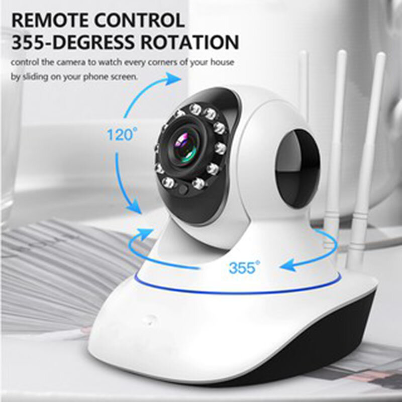 Wifi IP Camera Siêu Nhỏ FHD Gia Camera An Ninh Cho Bé Màn Hình Video 3 Ăng Ten Camera Giám Sát Không Dây Đêm Phiên Bản Camera Quan Sát