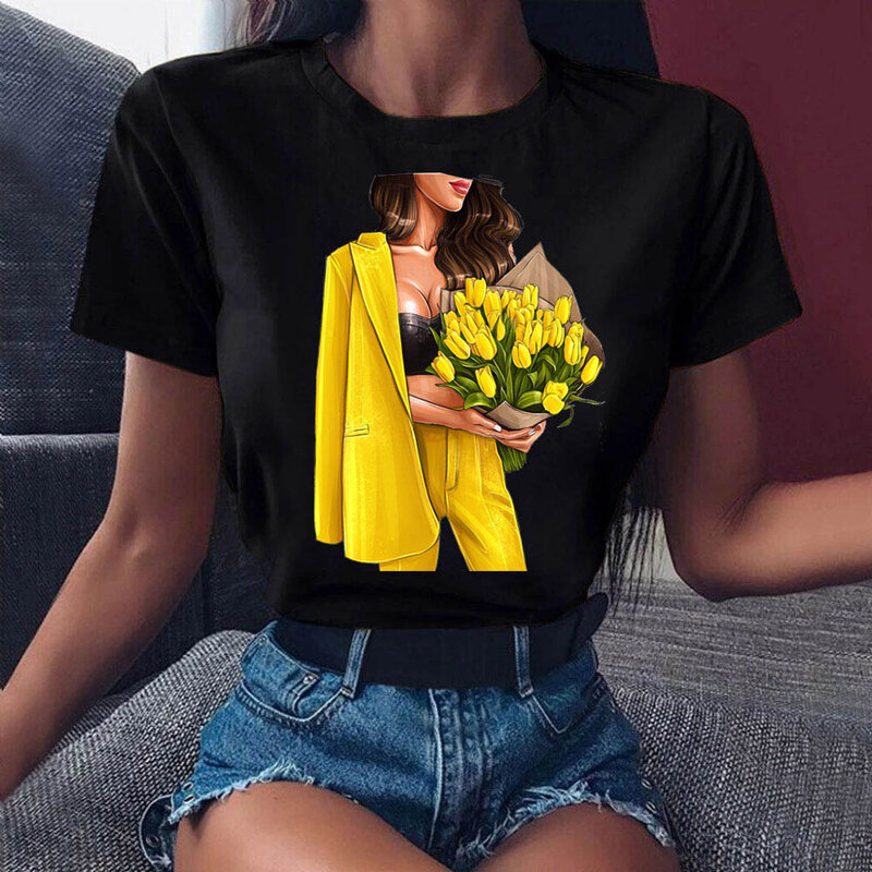 Camiseta de verano a la moda para mujer, nueva moda, gráfica, bonita, de los 90
