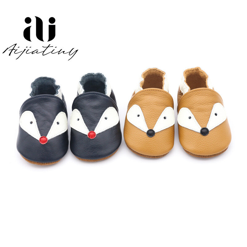 2020 New Skid-Proof Fox style Genuine Leather Baby Boys Girls Shoes Infant toddler Moccasins Slippers soft bottom First Walkers