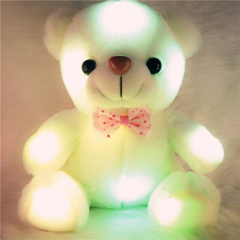 Oso de peluche colorido brillante para niños, oso de peluche luminoso de 30CM, oso de peluche LED, muñeco de juguete de peluche, regalos encantadores