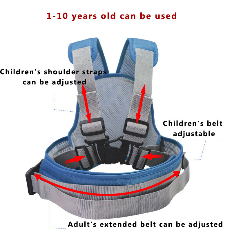 Keselamatan Anak-anak Motor Kursi Sabuk Kembali Ditahan Pelindung Mencerminkan Rompi Sabuk Adjustable Anak-anak Kendaraan Aman Pembawa Tali Harness
