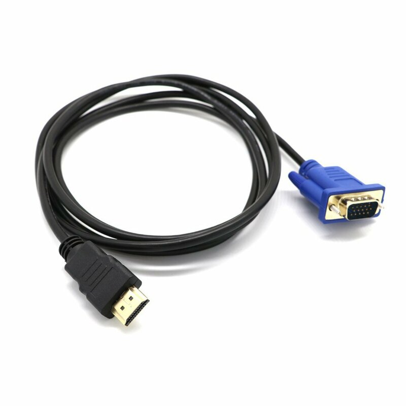 Męski do VGA męskie 15 Pin kabel do adaptera wideo 1.8M/6FT złoty HDMI-compatible1080P 6FT do TV DVD BOX