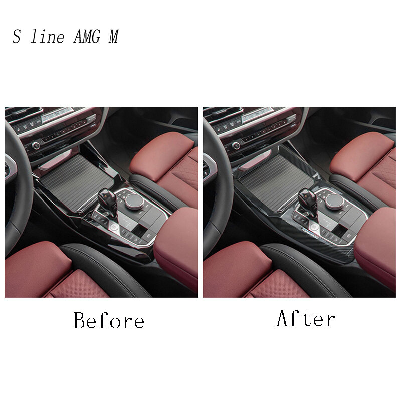 Fibra di carbonio per BMW X3 G01 X4 G02 2022 pomello del cambio per auto coperchio del freno a mano centrale accessori interni per rivestimento M Performance