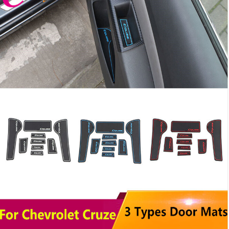 A Little Change Silicone Car Door Groove Mat Doors Anti Slip Mats for Chevrolet Chevry Cruze Sedan Hatchback 2009 - 2015