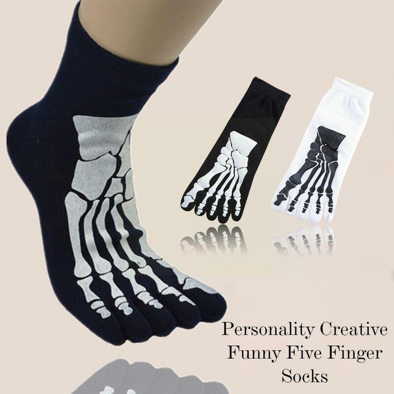 Personalidade casual e bonito engraçado de cinco dedos meias de algodão masculino cinco dedos cor meias meias negócio j4b7