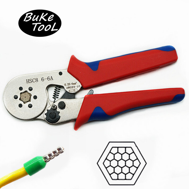 0.25- 10 ²  Tubular Terminal Crimping Tools Mini Electrical Pliers HSCB 6-4 0.25-10mm2 Crimp Plier Set Can Drop Shopping