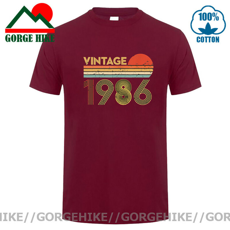 Vintage 1986 t camisa 35th aniversário tshirt retro nascido em 1986 t camisa 35 anos de idade camisetas feitas em 1986 t camisa homme camisa