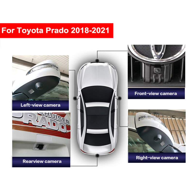 Smartour 360 Degree Bird View 파노라마 시스템 서라운드 뷰 시스템 Toyota Prado Land Cruiser 자동차 DVR 레코딩 전용