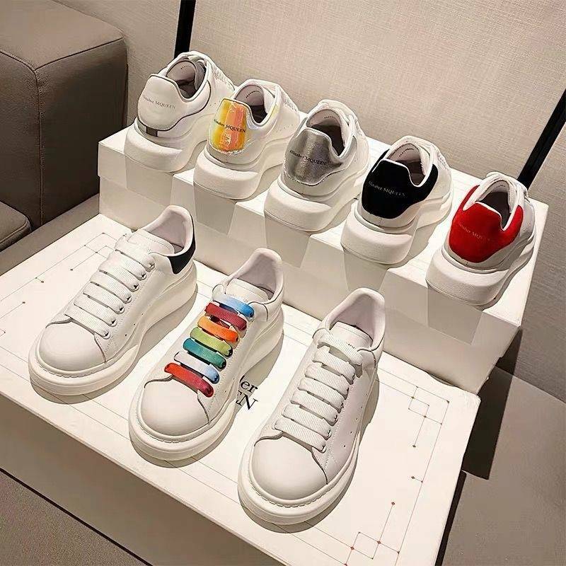 2021 Ladies Trendy Shoes, Leather White Shoes, New Casual, Breathable, Thick-soled, Increased, And Versatile Sports Shoes