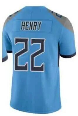 Camiseta de fútbol americano con bordado personalizado para hombre y mujer, camisa de Derrick Henry, color azul marino, blanco y rojo, juvenil