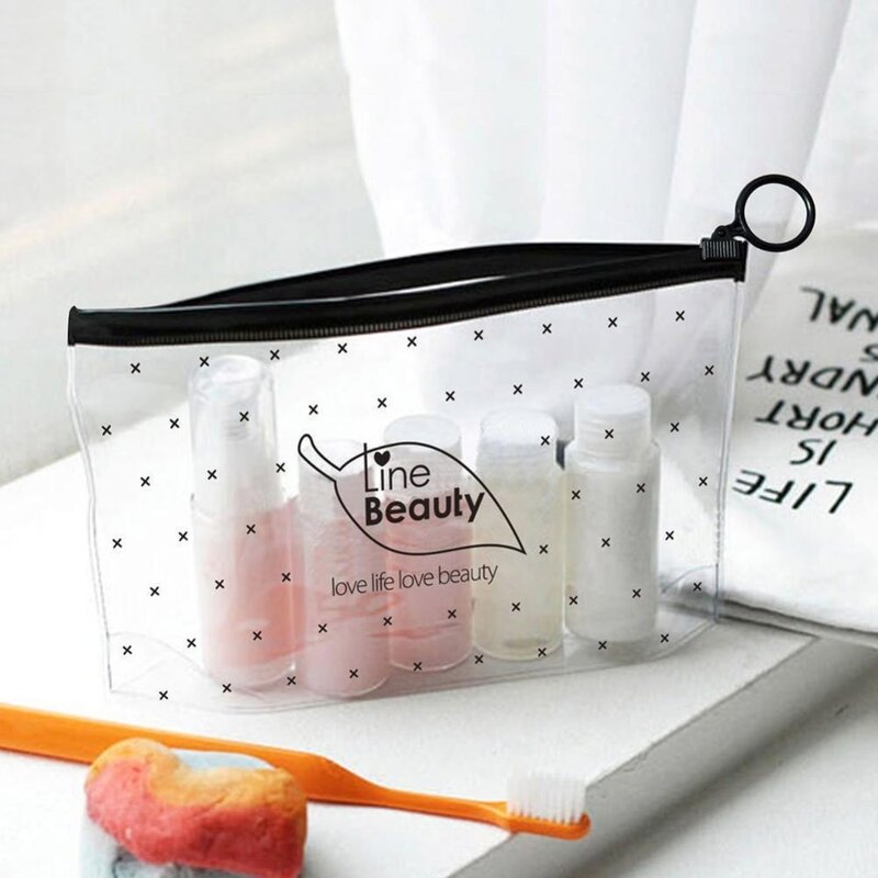Travel Cosmetic Bags PVC Waterproof Transparent Women Wash Make Portable Up Makeup Toiletry Bag Pouch Storage Organizer Bag Y4O4