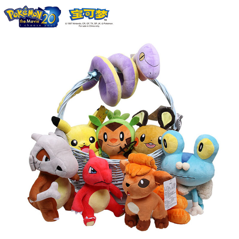 Peluches de Pikachu Kawaii para niños, juguetes de peluche de Pokémon genuino de 20/25cm, monstruo de bolsillo, Animal de dibujos animados, muñeco de peluche de Anime, regalo de cumpleaños