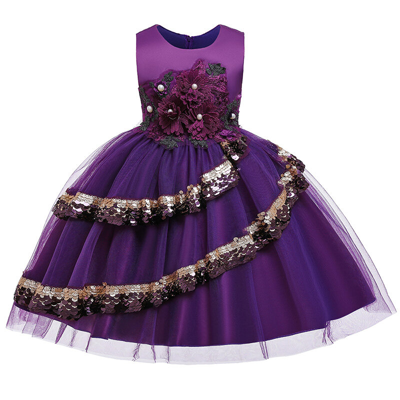 Платья с цветочным узором для девочек на свадьбу, Пышное Бальное платье принцессы для выпускного вечера, vestidos de primera comunion, костюм невесты, 2019