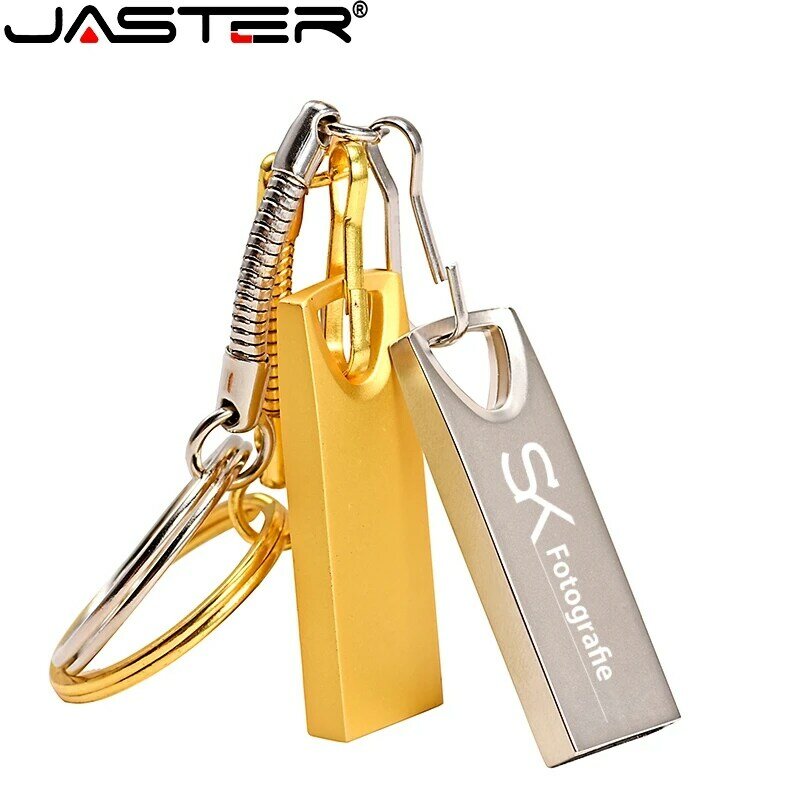 JASTER-Unidad Flash USB 2,0, Pendrive de Metal de alta velocidad, capacidad real, 64GB, 32GB, 16GB, 8GB, 4GB