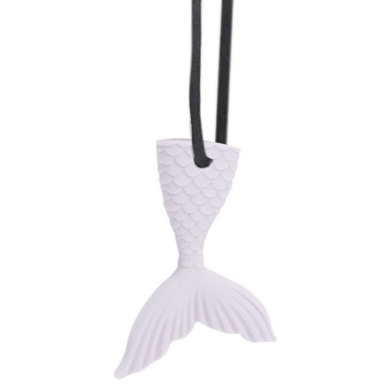 N7ME Baby Beißring Halskette Silikon Fischschwanz Form Anhänger Kauen Zahnen Schnuller