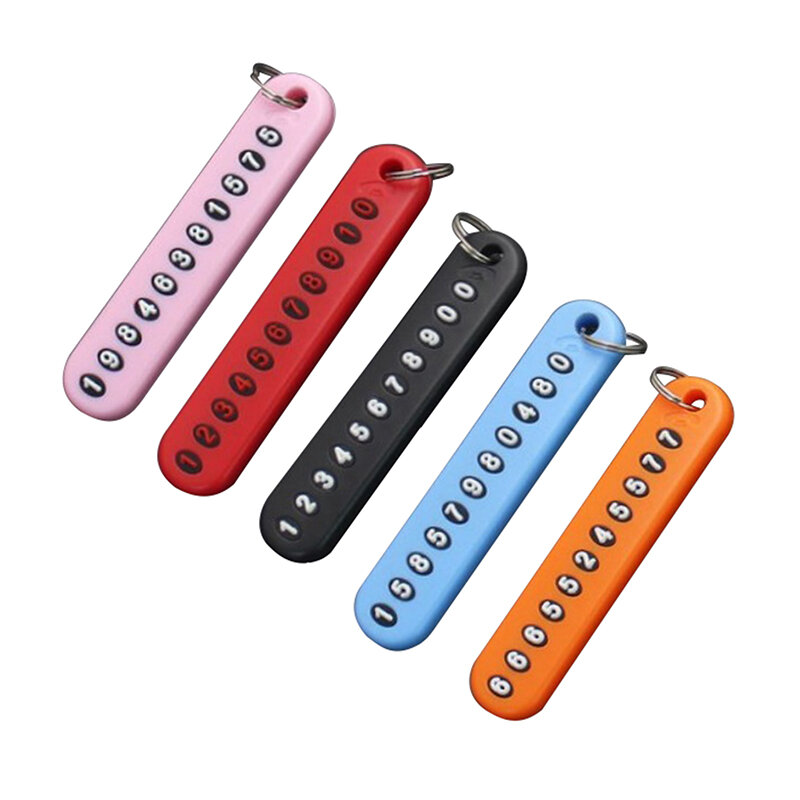 Car Keychain Anti-lost Number Card Contact Phone Mobile Phone Number Plate