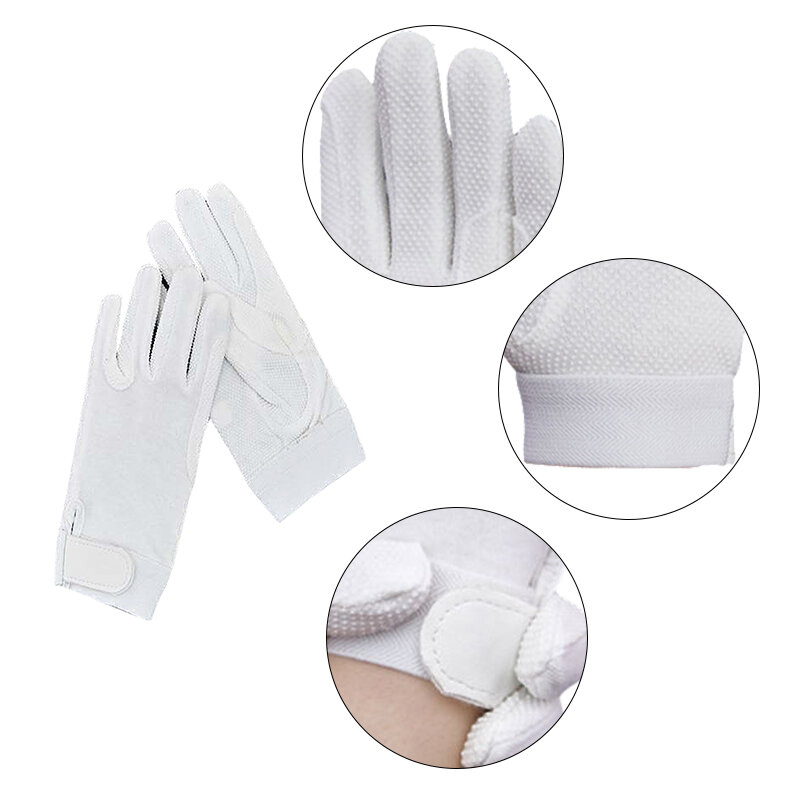 White Outdoor Silica Gel Gloves Wear-Resistant Anti-skidding Equestrian Gloves For Male & Female Riding Sports Equipment 2021