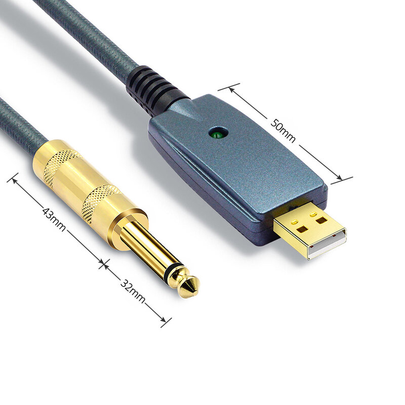USB 기타 케이블, 기타 케이블, 일렉트릭 기타 액세서리, 기타 오디오 커넥터 코드 어댑터, 6.35mm 기타 케이블 인터페이스