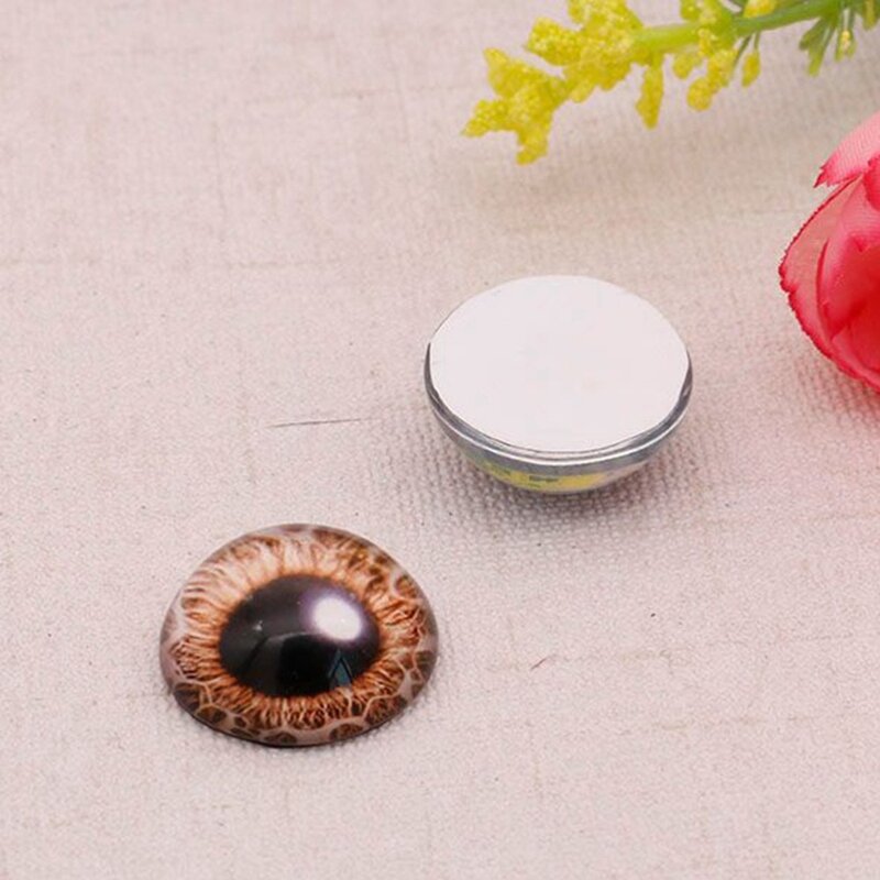 20pcs 10mm Diameter Mixed Color Retro Glass Doll DIY Animal Eyes Accessories Wiggle Eyes Toys for DIY Scrapbooking Crafts Projec