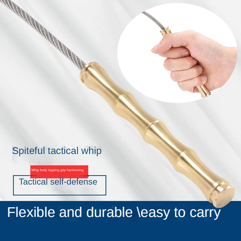 Car Brass Tactical Whip Emergency Tool Portable Self Defense Anti Skid Glass Breaker Emergency Hammer Survival Kit Wire Whip