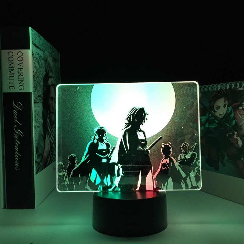 Lámpara LED 3d de Anime Demon Slayer para decoración de habitación de niño, luz de mesa de dos tonos, regalo de cumpleaños, Manga Kimetsu No Yaiba