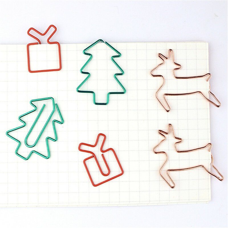 Pinces à papier de noël, 15 pièces, marque-page Escolar, Clip pour Photo, billet, papeterie fournitures scolaires, cadeaux