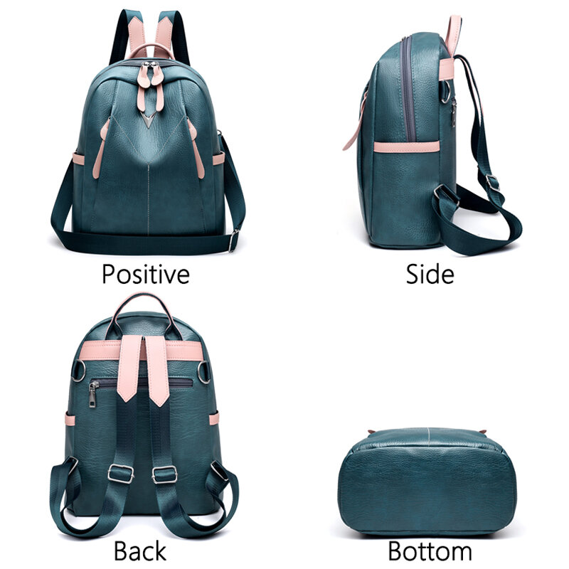 Marca de couro das mulheres do vintage mochila sac a dos preppy mochila escola para meninas mochilas femininas grande capacidade viagem bagpack