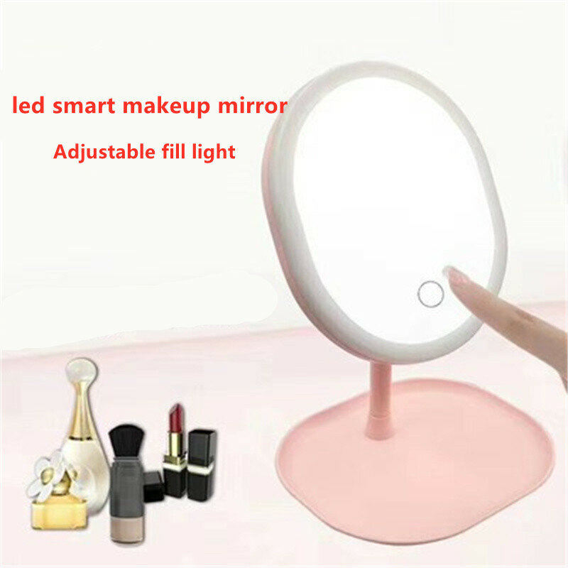 Luminária led para espelho de maquiagem, luz de preenchimento para penteadeira e maquiagem, lâmpada ajustável de três cores, para quarto