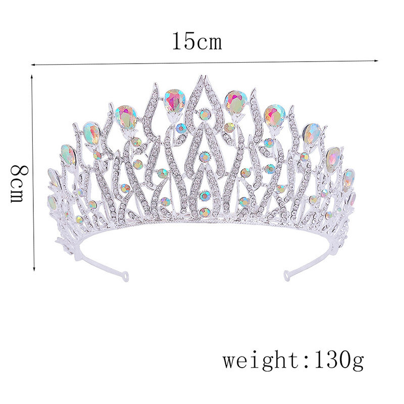 ทอง/เงินสีคริสตัลTiaras Rhinestone Crownsสำหรับเจ้าสาวNoivaงานแต่งงานเครื่องประดับผมRoyal PrincessมงกุฎDiadema Mujer 2020