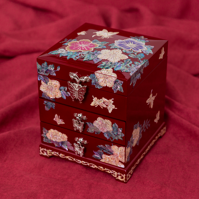 Intarsio contenitore di monili, scatola di immagazzinaggio dell'esposizione Dei Monili, Organizzatore di Gioielli, Della Casa del regalo, Cinese tradizionale artigianato