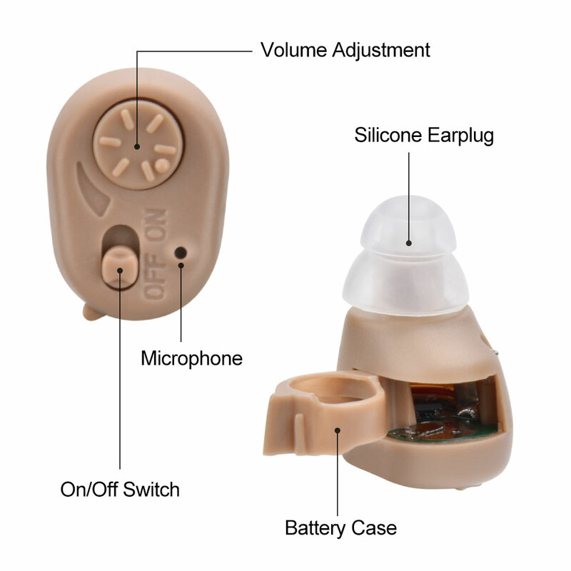 K-86 слуховой аппарат Батарея мини невидимый вкладыши цифровой Усиление звука регулируется затычки для ушей, усилитель звука, инструмент для...