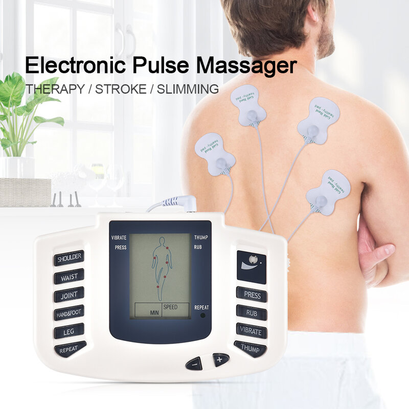 EMS 바디 전기 근육 자극기 십 침술 슬리밍 마사지 16 패드 디지털 치료 다시 목 발 건강 관리