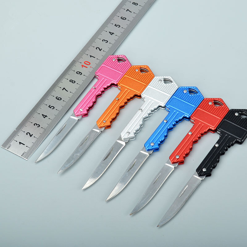 Odkryty przenośny Mini kluczyk nóż narzędzie brelok kieszonkowe narzędzie papier przyrząd do cięcia drewna nożyk do listów szkolne materiały biurowe