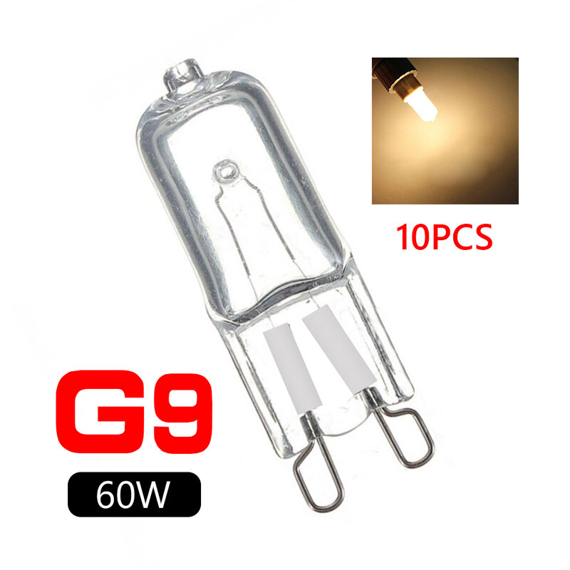 10 pces g9 eco halogênio lâmpadas g9 220v 20w/25w/40w/60w cápsula lâmpada led inseridos grânulos lâmpada de cristal lâmpada halógena