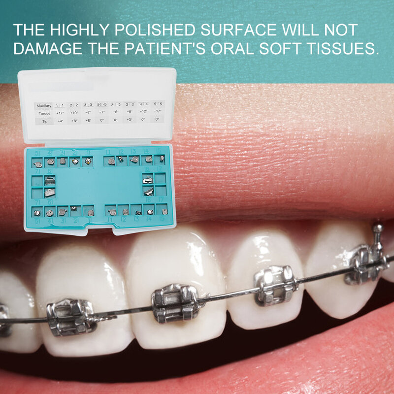 Oral Care Metal Orthodontic Bracket Dental Self‑Ligating Brackets with Storage Box