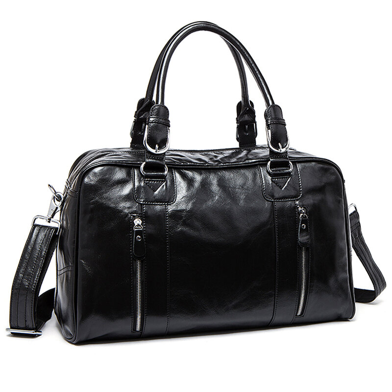 Leather Men's Bag European and American Large Capacity Travel Bag Business Trip One Shoulder Handbag Luggage Bag 9048