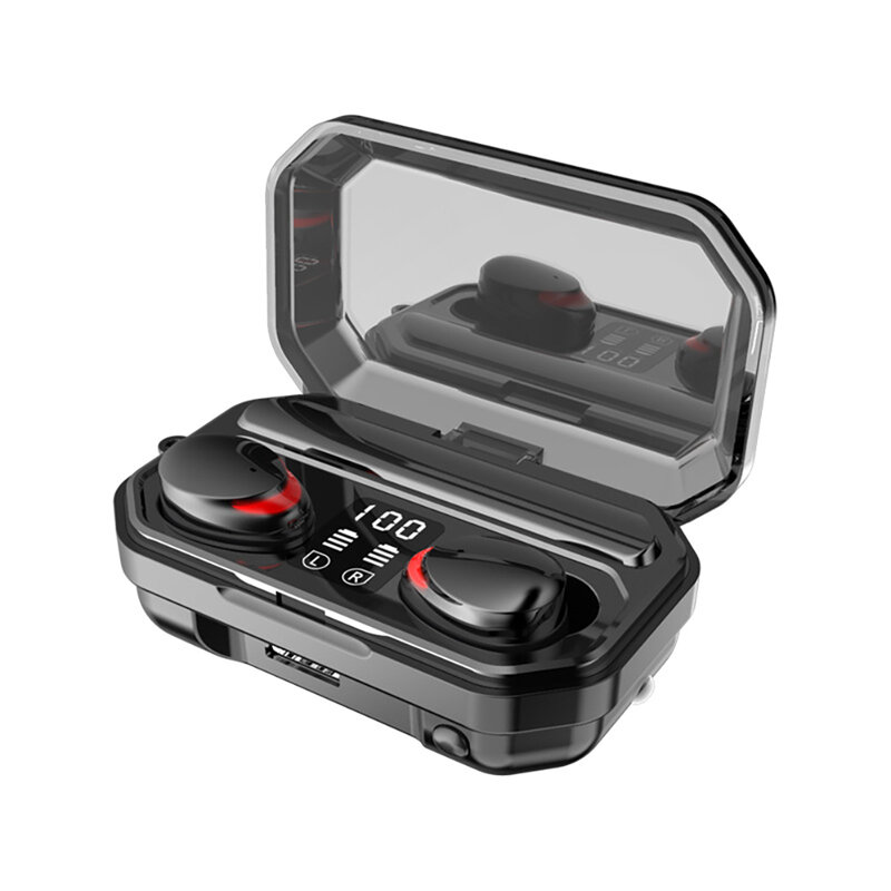 Беспроводные спортивные водонепроницаемые наушники M15 TWS Bluetooth со светодиодным дисплеем и шумоподавлением, зарядная коробка, наушники для с...