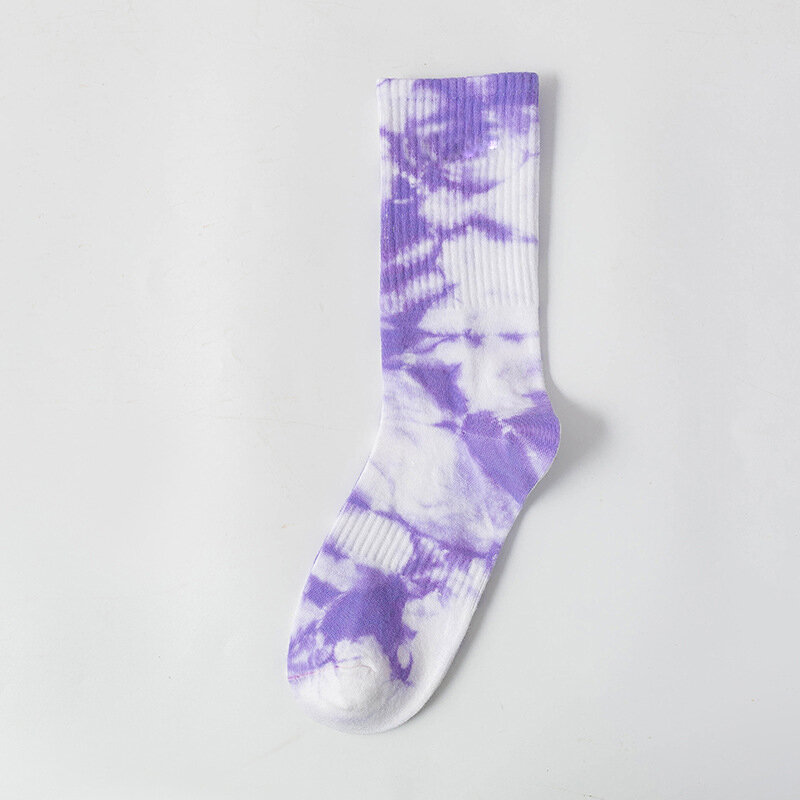 Носки Tie-Dye, уличные трендовые высококлассные носки, мужские и женские однотонные хлопковые носки, баскетбольные мужские носки, скейтборд