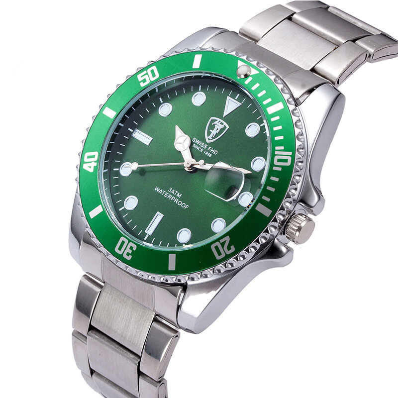 Kmqi relógio de pulso de quartzo masculino, relógio de marca de luxo diver resistente à água de 30atm, relógio com data esportivo para homens